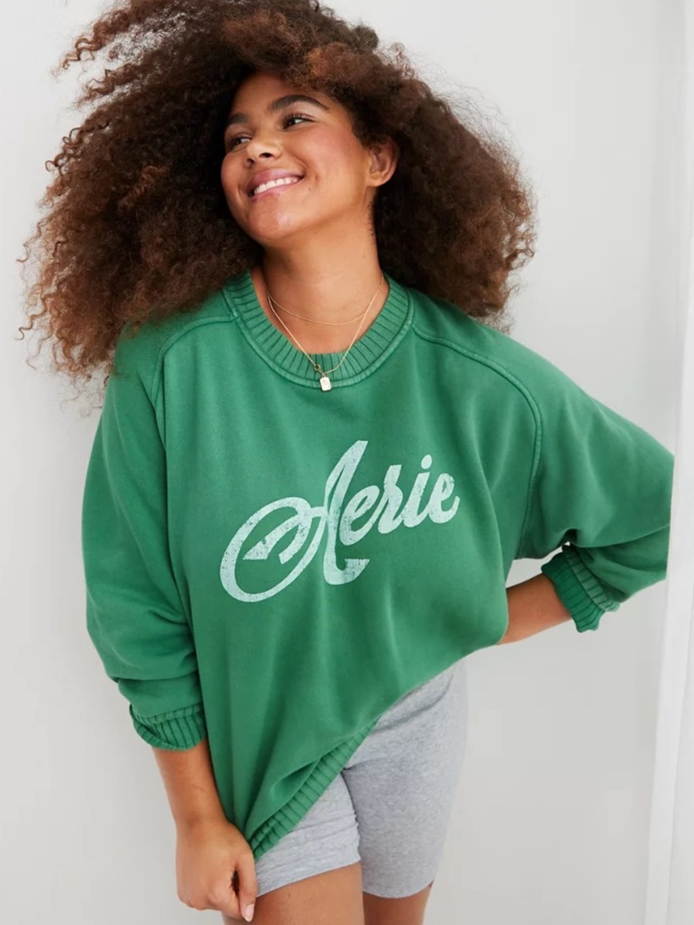 Aerie Down-To-Earth Crew Sweatshirt Size L